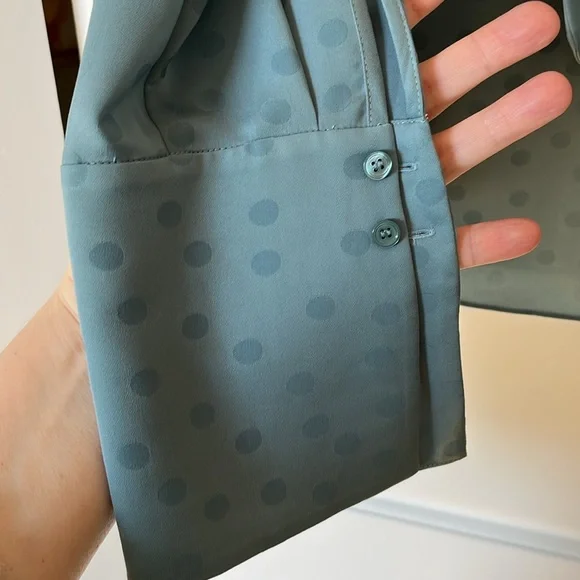 NWT Favorite Daughter The Joan Neck Tie Blouse Jacquard BLUE L - Picture 11 of 15